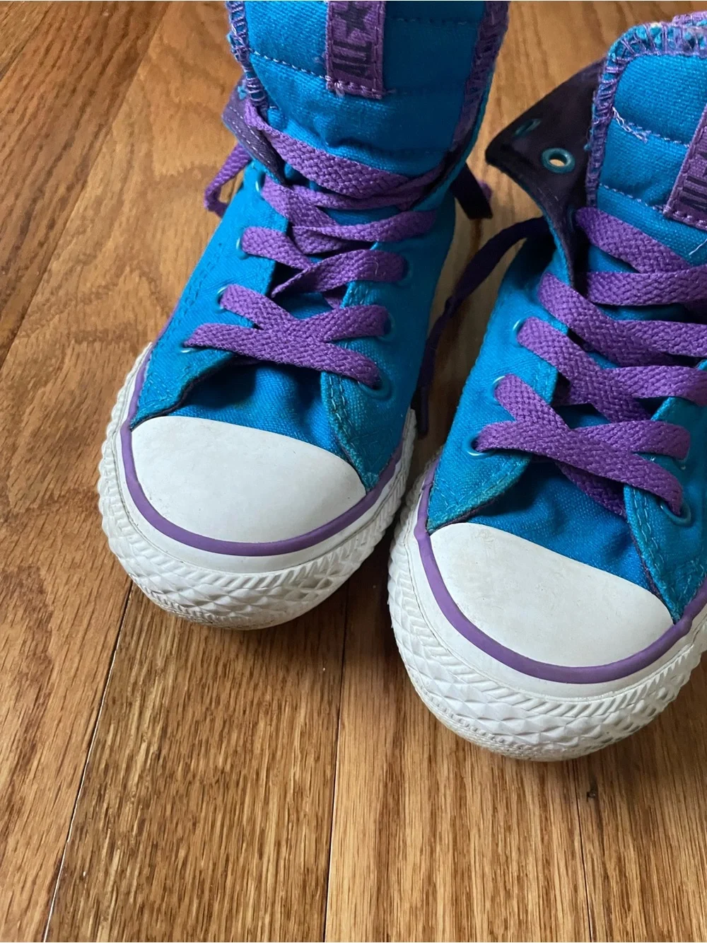 Converse All Star High Top Chuck Taylor Blue/Purple High Tops Shoe Girls 12